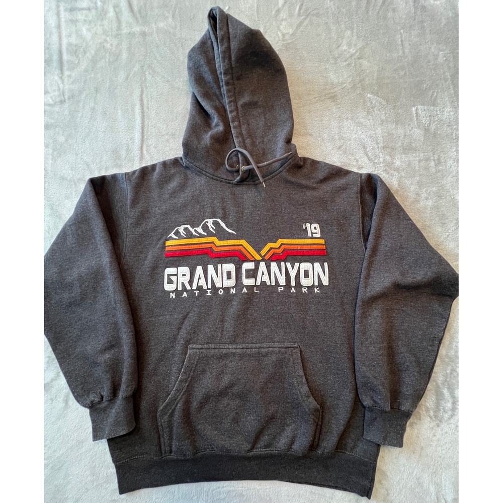 Prairie Mountain Hoodie Mens Medium Gray Grand Canyon National Park Pullover